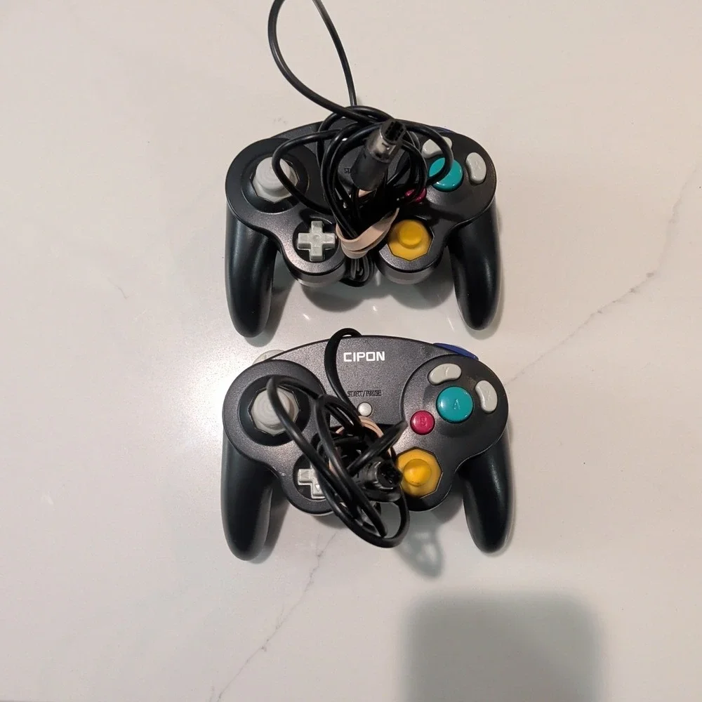 CIPON GameCube Controller Nintendo GameCube Wired, Black, Two Pack